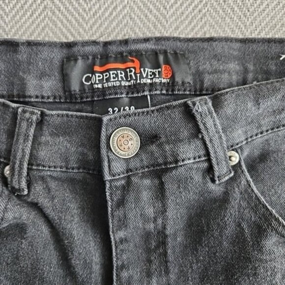 Copper Rivet Jeans Men's Size 32x30 Black Distressed Stretch RN# 140689 - Picture 12 of 16